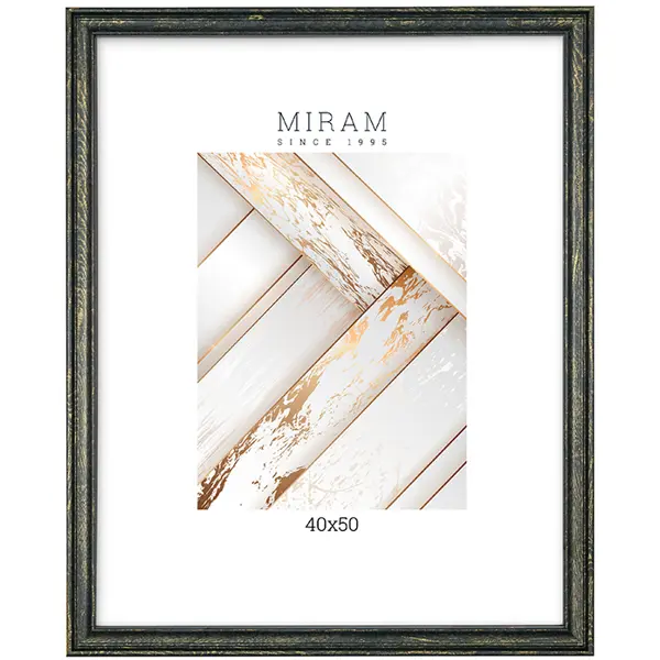 Рамка Мирам 40x50 см пластик цвет черное золото
