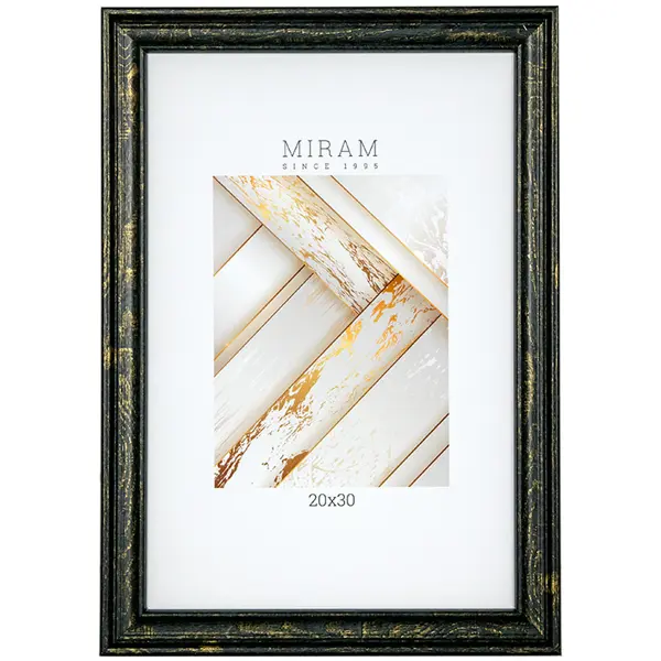 Рамка Мирам 20x30 см пластик цвет черное золото