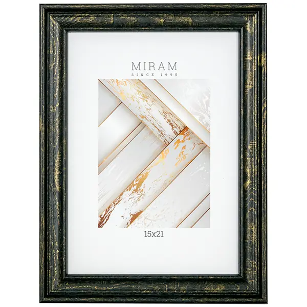 Рамка Мирам 15x21 см пластик цвет черное золото защитное стекло для xiaomi redmi go полноэкранное чёрное