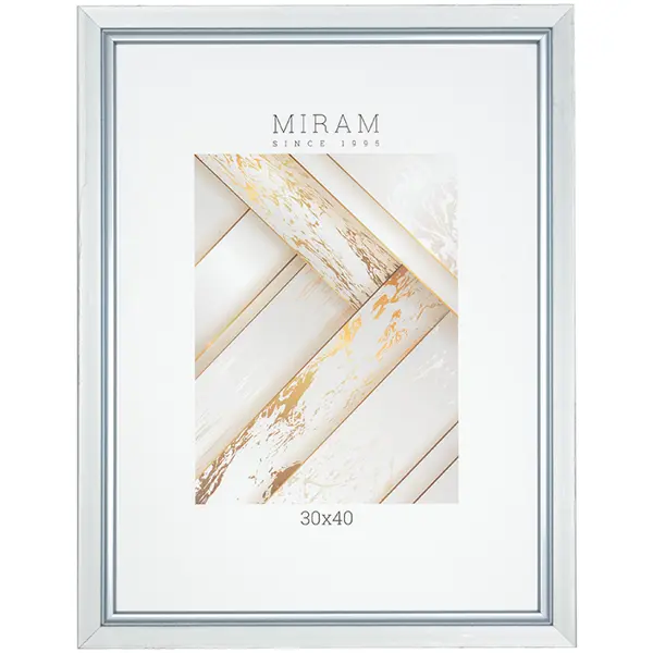 Рамка Мирам 30x40 см пластик цвет бело-серый