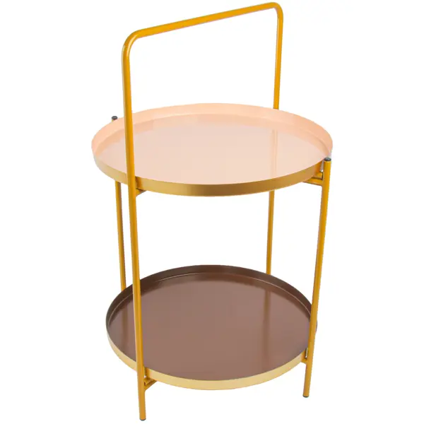 Приставной столик круглый 37.4x59 см золотой журнальный столик genglass металлический приставной genglass evekis ggt 16 1 2 золотой с чёрной столешницей