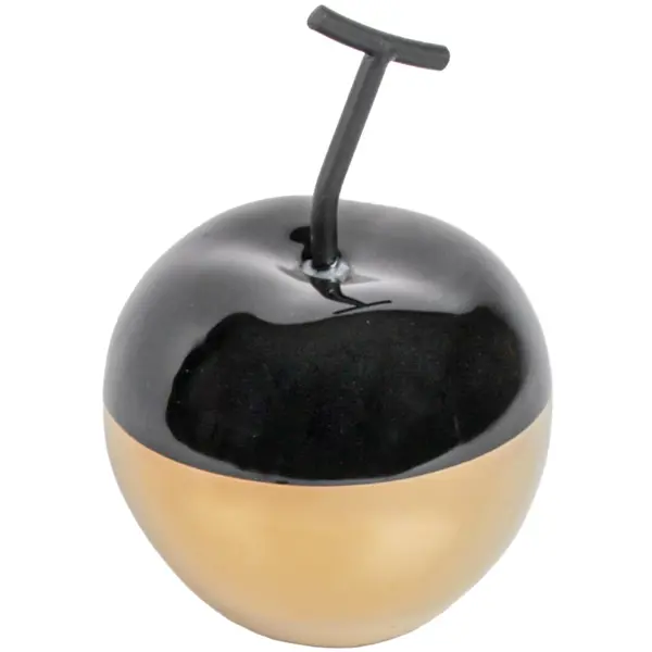 Фигура декоративная Яблоко черно-золотая керамика 16 см фигура декоративная птичка черно золотая керамика 10 5 см