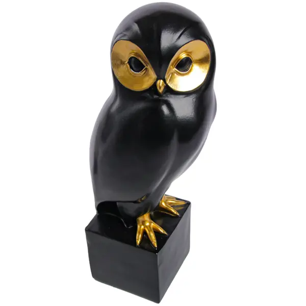 Статуэтка Сова черно-золотая пластик 27 см фигура декоративная птичка черно золотая керамика 10 5 см