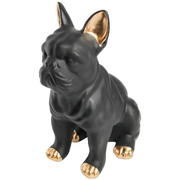 Статуэтка Собака черно-золотая пластик 21.8 см статуэтка сова бело золотая пластик 27 см
