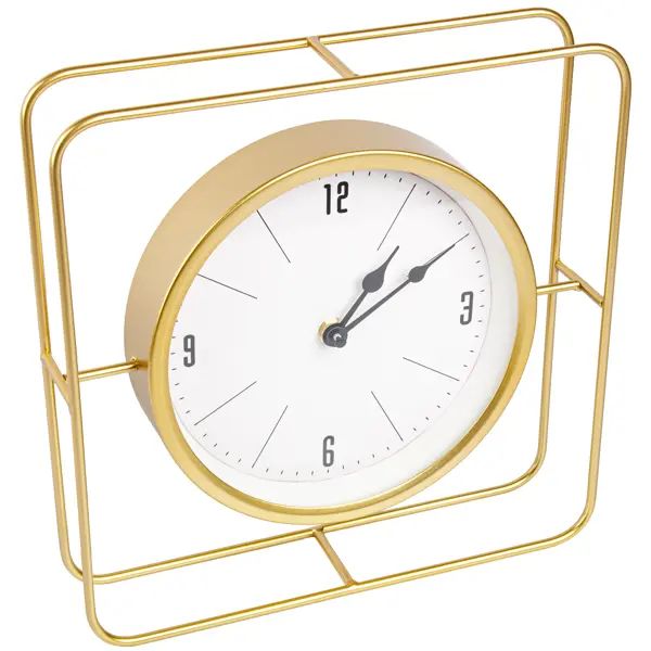 Часы настольные Rectangle квадрат металл цвет золотой бесшумные 27.5x28.5 см посидим в тишине благинина е