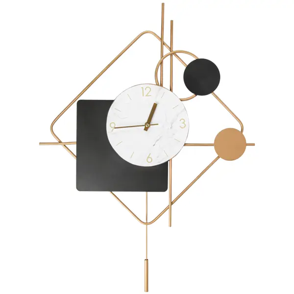 Часы настенные Ромб фигурный металл цвет бело-черный бесшумные 53x42.5 см часы настольные месяц круг металл черно золотой бесшумные 35x27 5 см