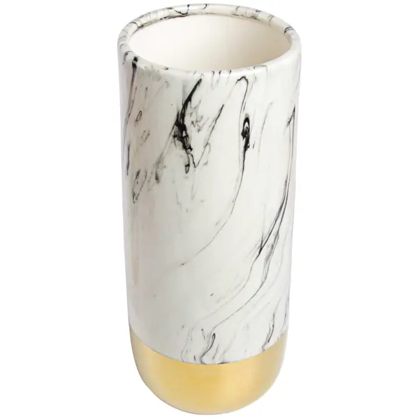 Ваза Мрамор керамика цвет бело-золотой 30 см ваза для ов майя гипс черно золотой