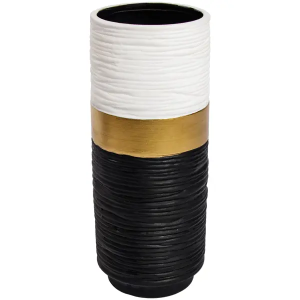 Ваза Золотая лента керамика цвет черно-белый/золотой 23 см ваза для конфет керамика 33х20х9 см y6 2323