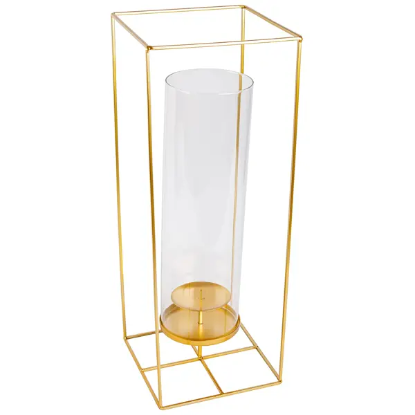 Подсвечник Cube металл 55 см цвет золотой набор свечей античных 1 9х 20 см 6 штук кофейно золотой металлик