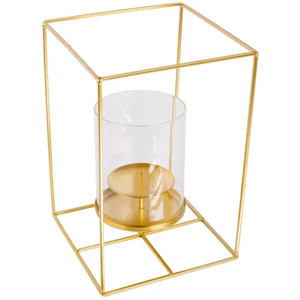 Подсвечник Cube металл 30 см цвет золотой часы настольные месяц круг металл черно золотой бесшумные 35x27 5 см