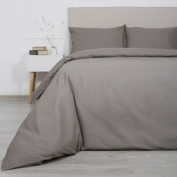 фото Комплект постельного белья melissa двуспальный бязь серо-коричневый