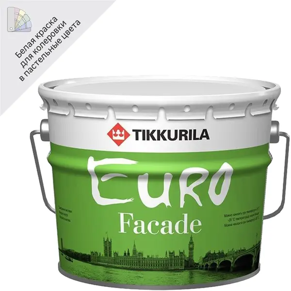 фото Краска фасадная euro facade ка, 9 л tikkurila