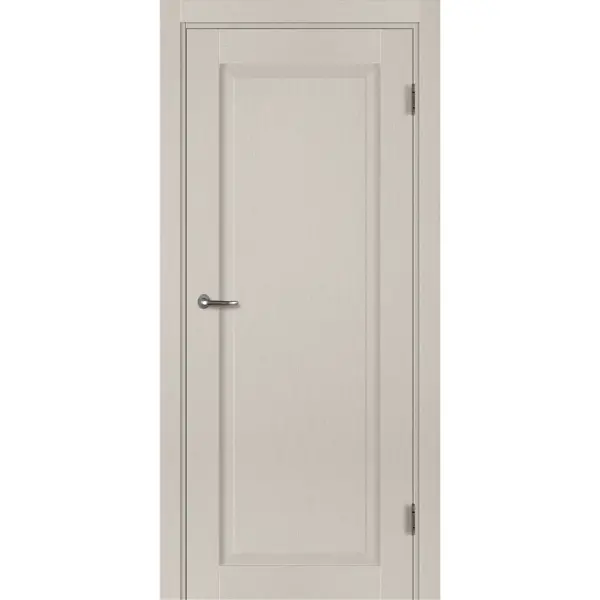Дверь межкомнатная глухая с замком и петлями в комплекте Пьемонт 60x200 см HardFlex цвет платина светлая