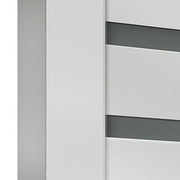 фото Дверь межкомнатная остекленная с замком и петлями в комплекте линеа 6 90x200 см hardflex цвет платина светлая марио риоли