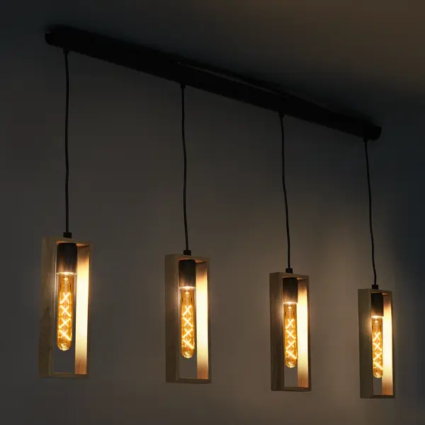 Светильник подвесной деревянный Eglo Littleton 4 лампы 20 м² цвет коричневый декор керамин миф 1 микс 20x50 коричневый