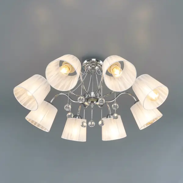 Люстра потолочная Лацио 8 ламп 24 м² цвет белый люстра шар paisley от сети 55 × 57 см