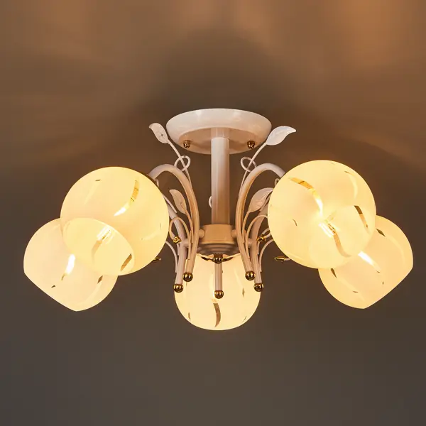 Люстра потолочная Амплуа 5 ламп 15 м² цвет белый люстра классика потолочная arti lampadari venezia e 1 13 46 g
