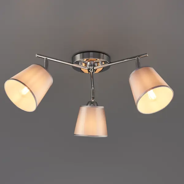 Светильник потолочный Freya FR5145CL-03CH, 3 лампы, 9 м², цвет хром/серый свеча шар рустик 6 см светло серый