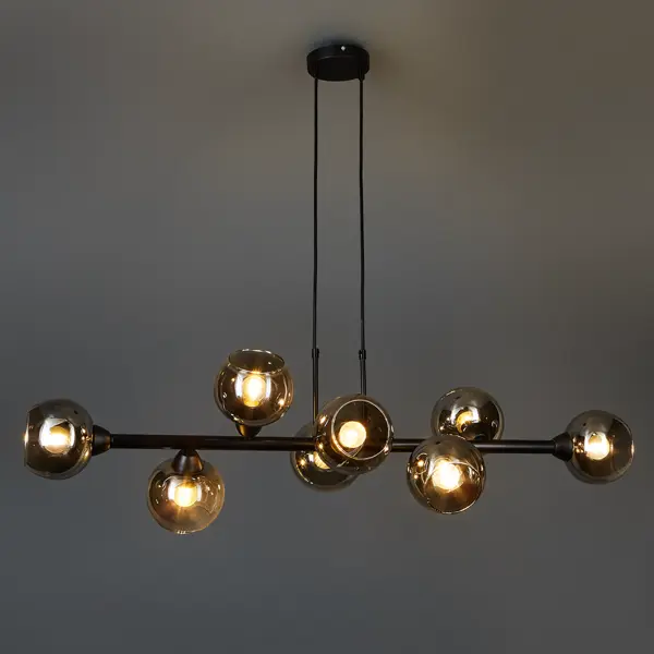 Люстра подвесная «Tarde» 5070-8 8 ламп 25 м² цвет черный крючок потолочный для люстры 80x37x18 см светло серый