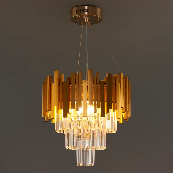 Люстра каскадная подвесная Wink Галатея E1776/5, 5 ламп, 15 м², цвет золотистый 16 светодиодных настольных ламп