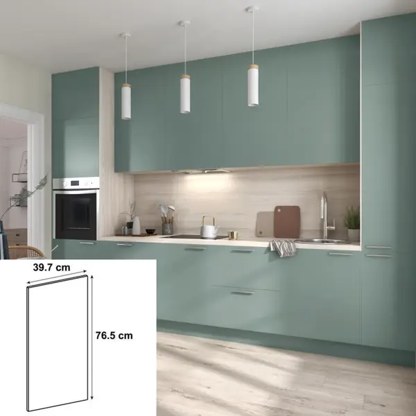 фото Фасад для кухонного шкафа софия грин 39.7x76.5 см delinia id лдсп цвет зеленый