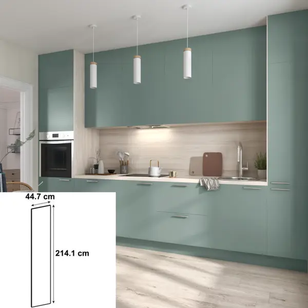 фото Фасад для кухонного шкафа софия грин 44.7x214.1 см delinia id лдсп цвет зеленый