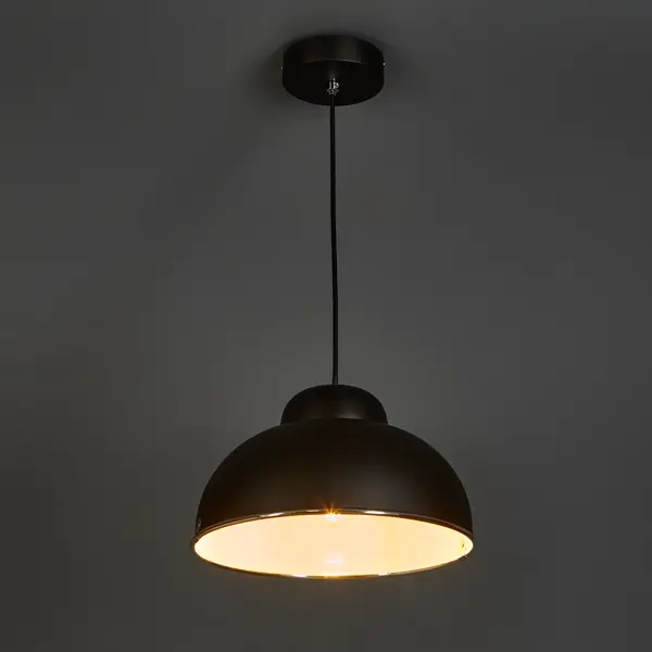 Светильник подвесной Inspire Farell 1 лампа E27x60 Вт цвет чёрный торшер inspire new sofa металл чёрный