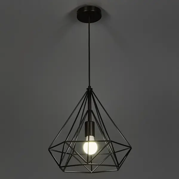 Светильник подвесной Inspire Byron 1 лампа 3 м² цвет чёрный торшер inspire new sofa металл чёрный