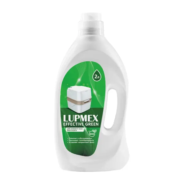 Жидкость для биотуалета Lupmex Effective Green 79096 сосна 2 л жидкость для биотуалета lupmex effective rinse 79098 лаванда 2 л