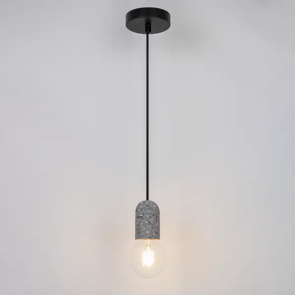 Подвесной светильник Inspire Tezzo E27x1 бетон цвет черный пенал подвесной серый матовый l r am pm inspire 2 0 m50achx0406egm