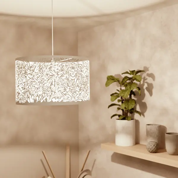 Светильник подвесной Inspire Frella, 1 лампа, 3 м², цвет белый абажур облако 1xe14 ткань белый