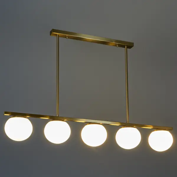 фото Светильник подвесной fr5199pl-05bs 5 ламп 16 м² цвет бронза/золото freya