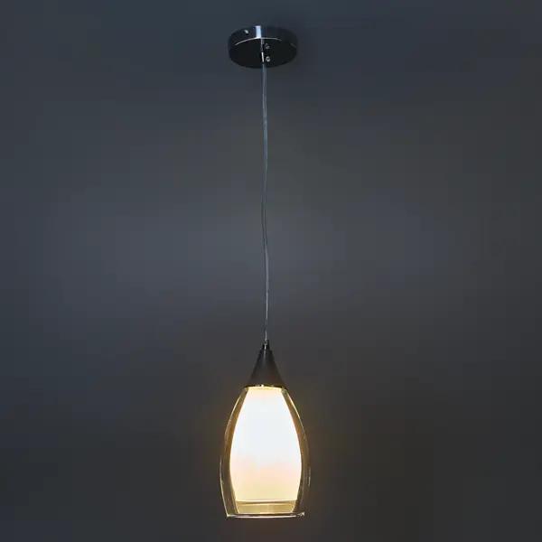 Люстра подвесная «Paso» 5010-1 1 лампа 4 м² цвет серый свеча шар рустик 10 см светло серый
