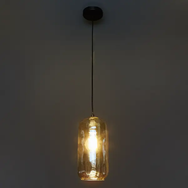 Светильник подвесной 10177/1S 1 лампа цвет коричневый лампа светодиодная филаментная rev tc37 e14 7w 2700k deco premium свеча на ветру 32431 7