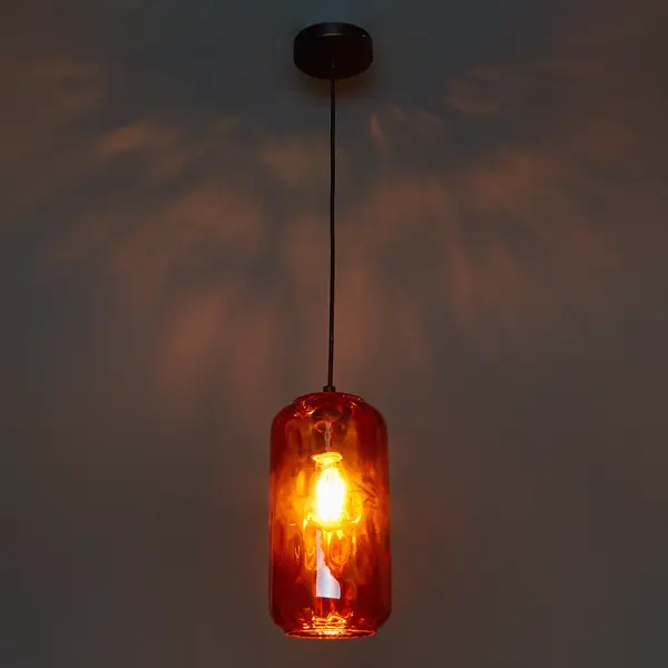 Светильник подвесной 10177/1S 1 лампа цвет черно-красный штора для ванной iddis basic 180x200 черно белая b06p218i11