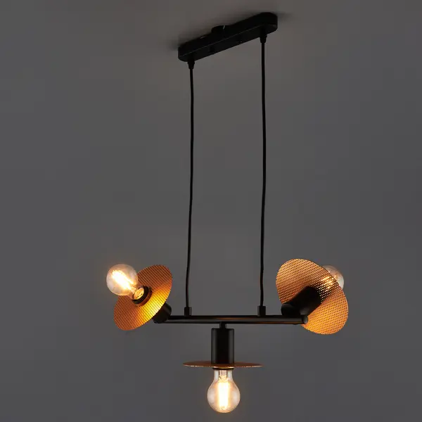 фото Светильник подвесной freya fr4009pl-03gb, 3 лампы, 12 м², цвет черный