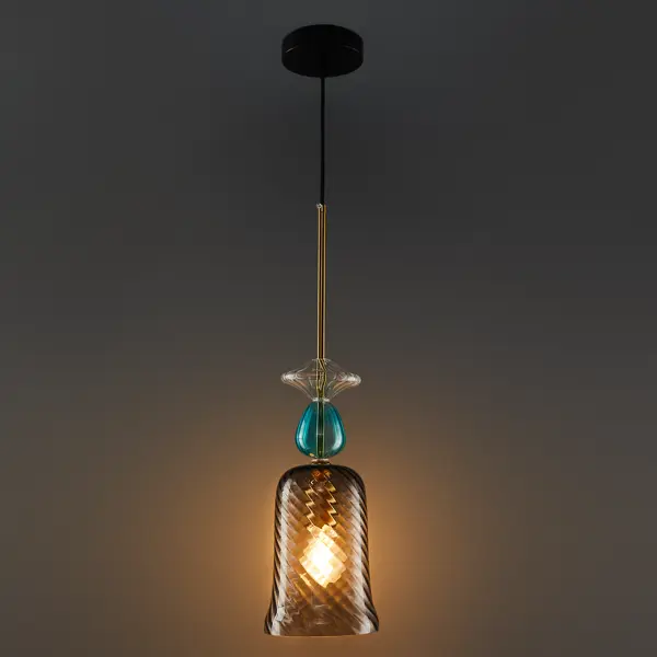 Светильник подвесной Freya FR5148PL-01SG, 1 лампа, 4 м², цвет латунь/бесцветный светильник подвесной винтаж 1 лампа 5 м² синий