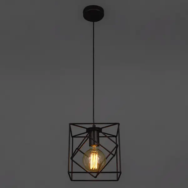 фото Подвесной светильник vitaluce спайк 1 лампа 3м² е27 цвет черный матовый