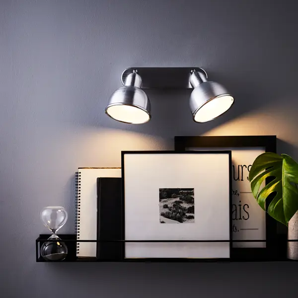 Спот поворотный Inspire Farell 2 лампы 1.5 м² цвет серый рамка inspire ebro 10x15 см серый дуб