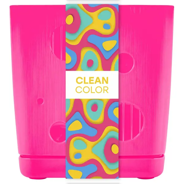 Горшок цветочный Clean Color 11.3x11.3 см h11.5 см v1.1 л пластик ярко-розовый набор ершиков для мытья бутылок 32 26 см 2 шт резина пластик металл серые clean