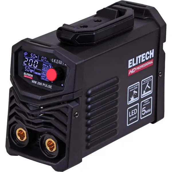 Сварочный аппарат инверторный Elitech HD WM200 PULSE, 200 А, до 5 мм сварочный инвертор elitech wm 200 pulse mma tig 204466