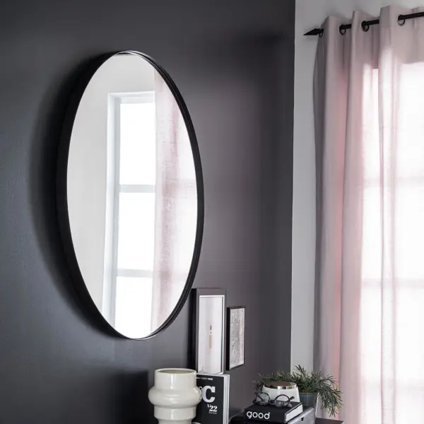 Зеркало декоративное настенное Inspire Focale 81 см цвет черный зеркало декоративное inspire классика серебро античное 50x70 см