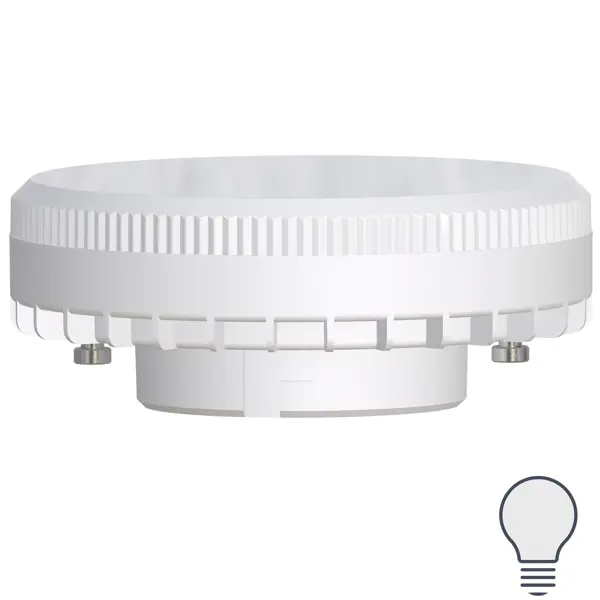 Лампа светодиодная Lexman GX53 170-240 В 12 Вт круг матовая 1300 лм нейтральный белый свет стол компьютерный ср 133 с надстройкой 1010 × 1300 × 1750 мм правый нельсон белый