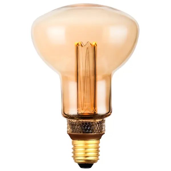 фото Лампочка декоративная тонированная 4 вт e27 8528 груша цвет золотистый теплый белый свет без бренда