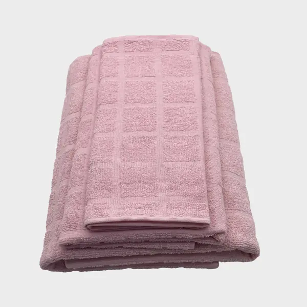 Набор махровых полотенец Belezza Мельбурн 30x50 см 50x90 см 70x130 см цвет розовый