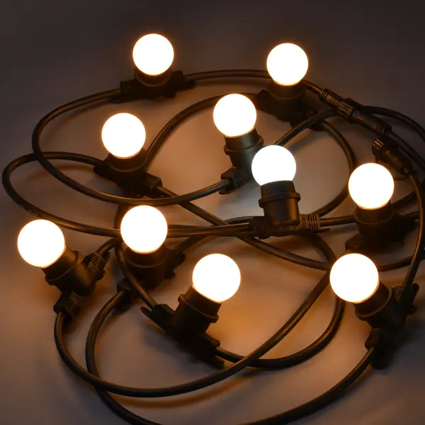 фото Гирлянда светодиодная белт-лайт iek lighting электрическая 5 м теплый белый свет 10 ламп цвет черный без бренда
