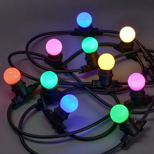Гирлянда светодиодная белт-лайт IEK Lighting электрическая 5 м разноцветный свет 10 ламп цвет черный