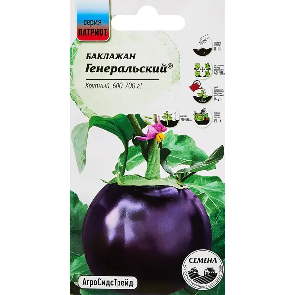 Семена овощей баклажан Генеральский 20 шт. семена овощей базилик фиолетовый ереванский