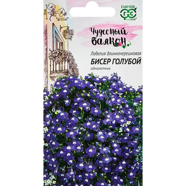 Семена цветов Гавриш лобелия Бисер голубой семена ов гавриш петуния фарао джоконда фиолетовый с белым