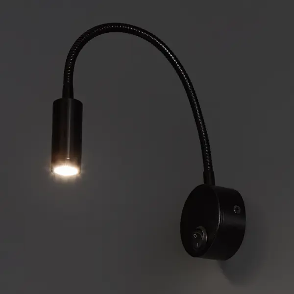 Светильник настенный светодиодный Uniel гибкий 3 Вт 6.5 см алюминий цвет чёрный осветитель светодиодный godox fl60 гибкий